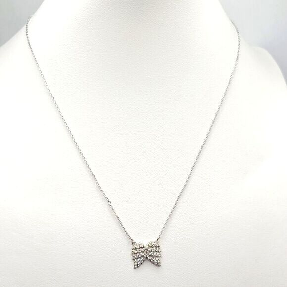 Touchstone Crystal Swarovski Angel wings necklace,  rhodium plated - Picture 1 of 5